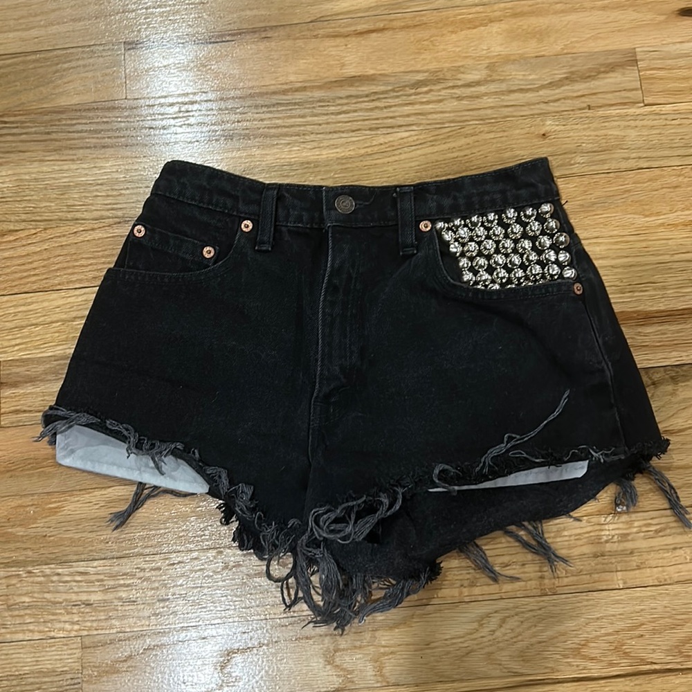 Levi studded Jean shorts